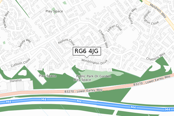 RG6 4JG map - large scale - OS Open Zoomstack (Ordnance Survey)