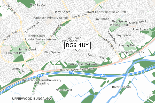 RG6 4UY map - small scale - OS Open Zoomstack (Ordnance Survey)