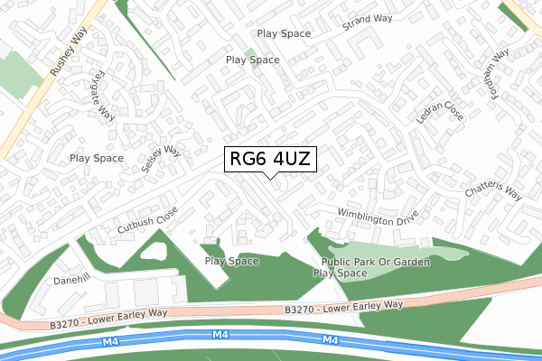 RG6 4UZ map - large scale - OS Open Zoomstack (Ordnance Survey)