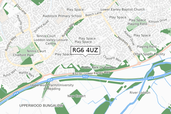 RG6 4UZ map - small scale - OS Open Zoomstack (Ordnance Survey)