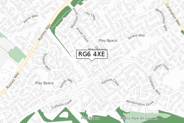 RG6 4XE map - large scale - OS Open Zoomstack (Ordnance Survey)