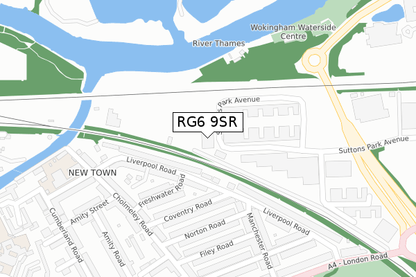 RG6 9SR map - large scale - OS Open Zoomstack (Ordnance Survey)