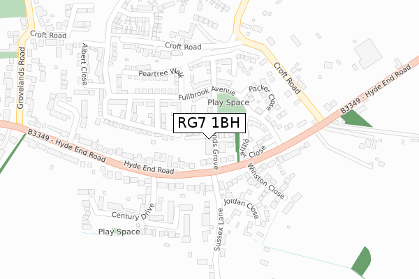 RG7 1BH map - large scale - OS Open Zoomstack (Ordnance Survey)