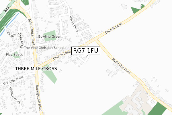 RG7 1FU map - large scale - OS Open Zoomstack (Ordnance Survey)