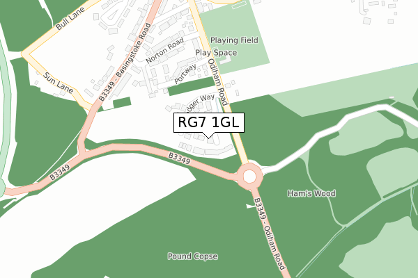 RG7 1GL map - large scale - OS Open Zoomstack (Ordnance Survey)