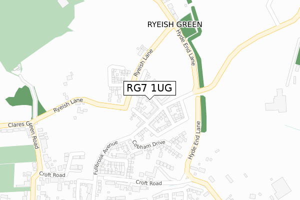 RG7 1UG map - large scale - OS Open Zoomstack (Ordnance Survey)