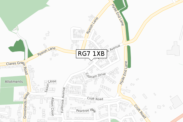 RG7 1XB map - large scale - OS Open Zoomstack (Ordnance Survey)