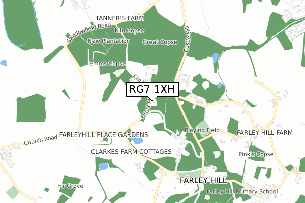 RG7 1XH map - small scale - OS Open Zoomstack (Ordnance Survey)