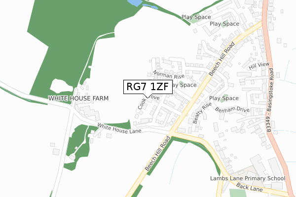 RG7 1ZF map - large scale - OS Open Zoomstack (Ordnance Survey)