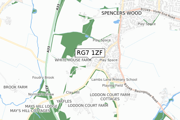 RG7 1ZF map - small scale - OS Open Zoomstack (Ordnance Survey)