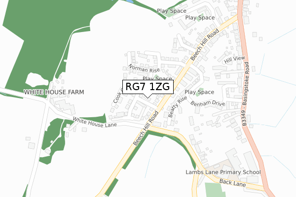 RG7 1ZG map - large scale - OS Open Zoomstack (Ordnance Survey)