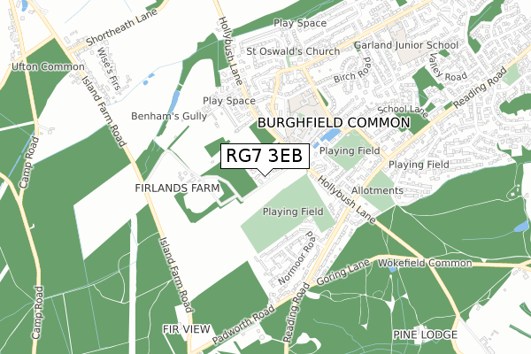RG7 3EB map - small scale - OS Open Zoomstack (Ordnance Survey)