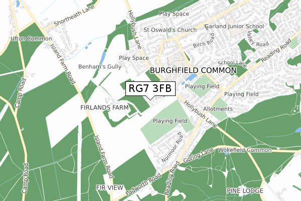RG7 3FB map - small scale - OS Open Zoomstack (Ordnance Survey)