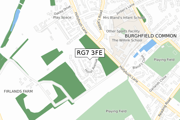 RG7 3FE map - large scale - OS Open Zoomstack (Ordnance Survey)