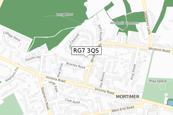 RG7 3QS map - large scale - OS Open Zoomstack (Ordnance Survey)