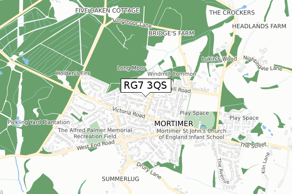 RG7 3QS map - small scale - OS Open Zoomstack (Ordnance Survey)