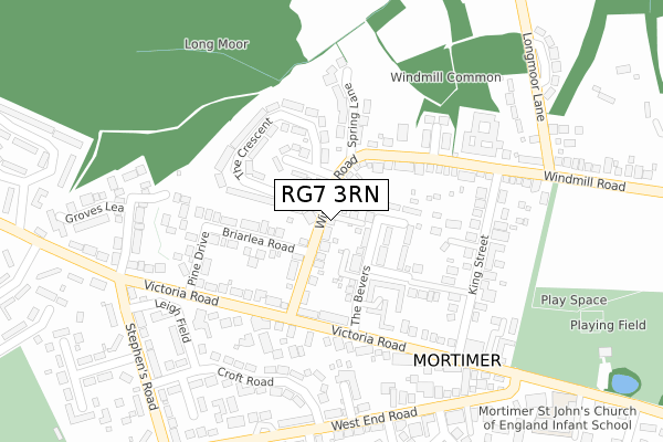 RG7 3RN map - large scale - OS Open Zoomstack (Ordnance Survey)