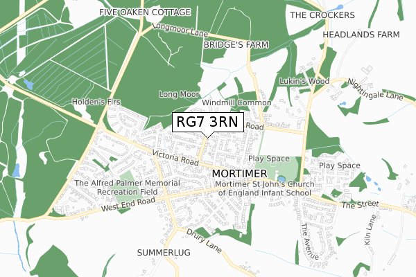RG7 3RN map - small scale - OS Open Zoomstack (Ordnance Survey)