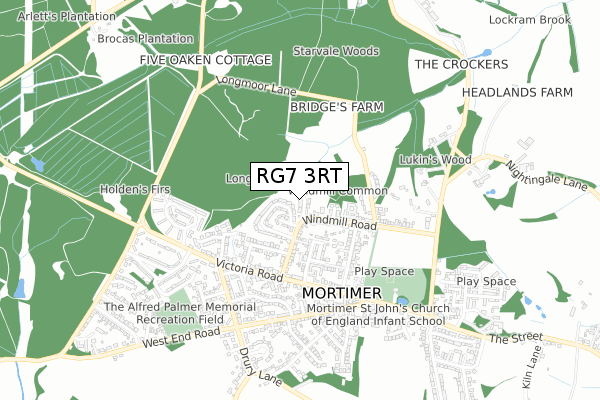 RG7 3RT map - small scale - OS Open Zoomstack (Ordnance Survey)