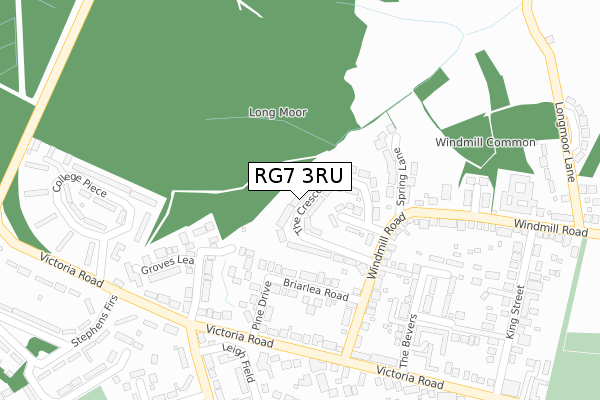 RG7 3RU map - large scale - OS Open Zoomstack (Ordnance Survey)