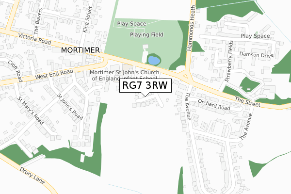 RG7 3RW map - large scale - OS Open Zoomstack (Ordnance Survey)
