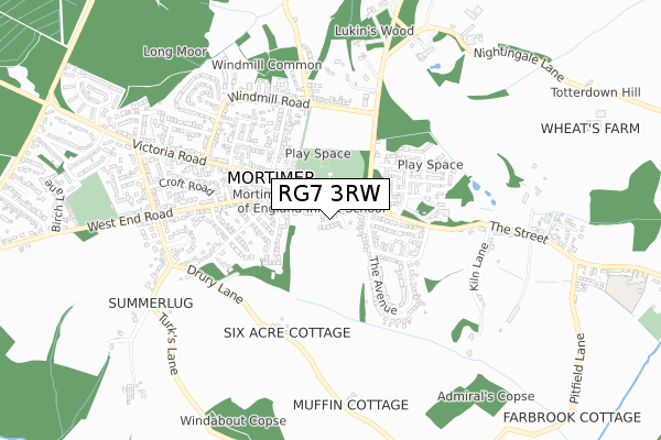 RG7 3RW map - small scale - OS Open Zoomstack (Ordnance Survey)