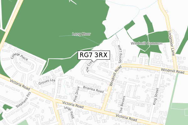 RG7 3RX map - large scale - OS Open Zoomstack (Ordnance Survey)