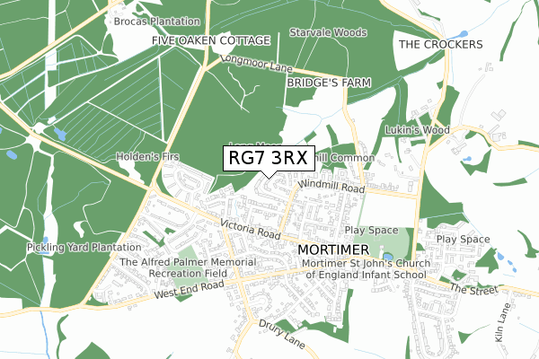 RG7 3RX map - small scale - OS Open Zoomstack (Ordnance Survey)