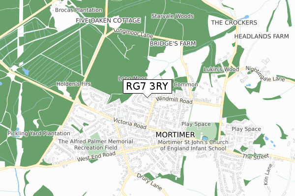 RG7 3RY map - small scale - OS Open Zoomstack (Ordnance Survey)