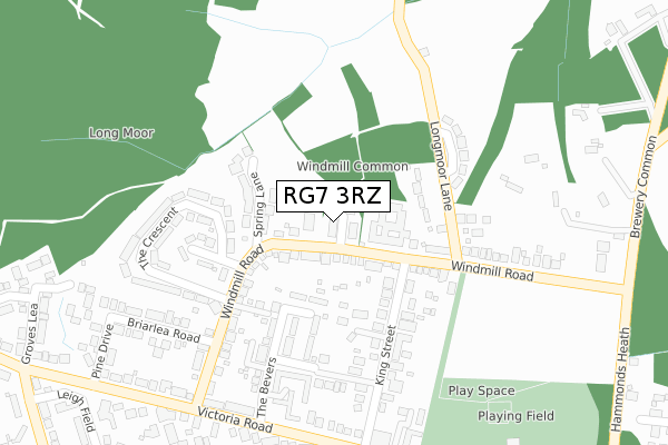 RG7 3RZ map - large scale - OS Open Zoomstack (Ordnance Survey)