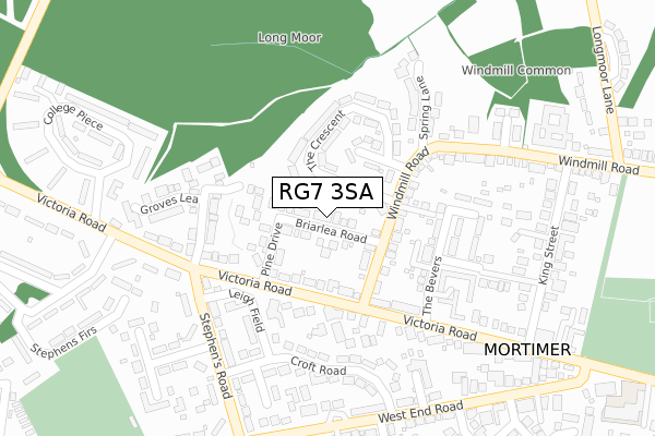 RG7 3SA map - large scale - OS Open Zoomstack (Ordnance Survey)