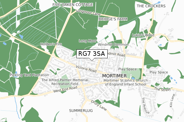 RG7 3SA map - small scale - OS Open Zoomstack (Ordnance Survey)