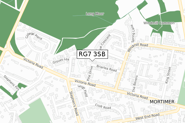 RG7 3SB map - large scale - OS Open Zoomstack (Ordnance Survey)