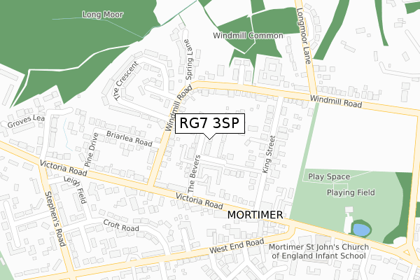 RG7 3SP map - large scale - OS Open Zoomstack (Ordnance Survey)