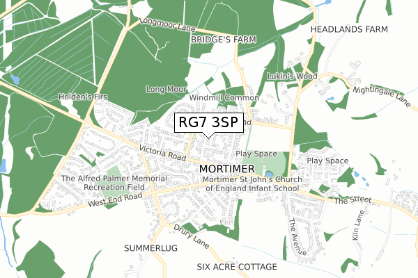 RG7 3SP map - small scale - OS Open Zoomstack (Ordnance Survey)