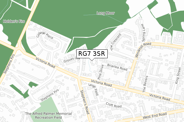 RG7 3SR map - large scale - OS Open Zoomstack (Ordnance Survey)