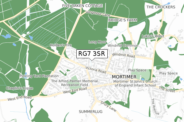 RG7 3SR map - small scale - OS Open Zoomstack (Ordnance Survey)