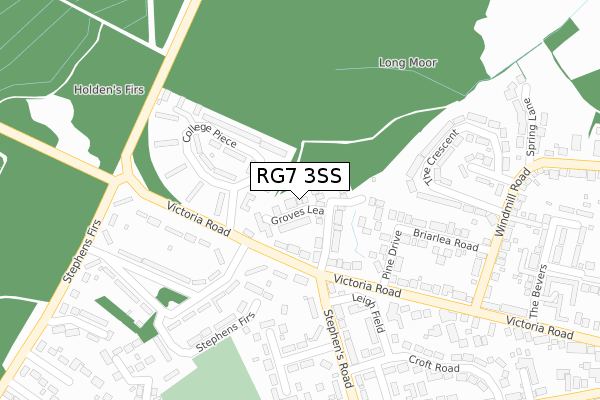 RG7 3SS map - large scale - OS Open Zoomstack (Ordnance Survey)