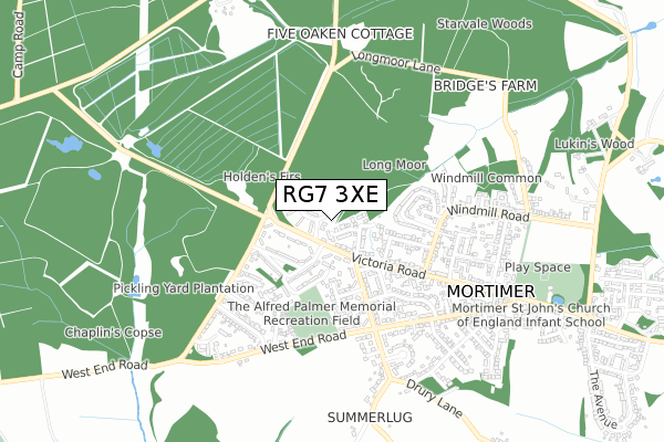 RG7 3XE map - small scale - OS Open Zoomstack (Ordnance Survey) RG7 3XE map - small scale - OS Open Zoomstack (Ordnance Survey)