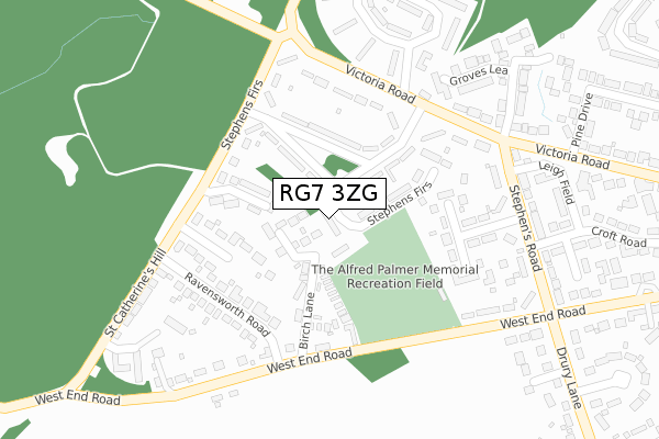 RG7 3ZG map - large scale - OS Open Zoomstack (Ordnance Survey)