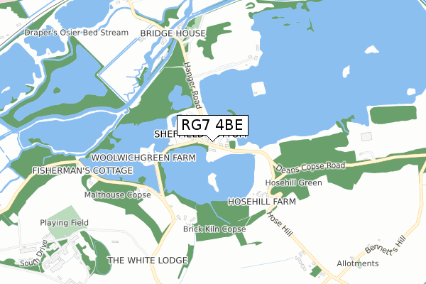 RG7 4BE map - small scale - OS Open Zoomstack (Ordnance Survey)