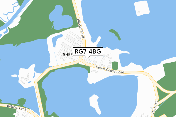 RG7 4BG map - large scale - OS Open Zoomstack (Ordnance Survey)