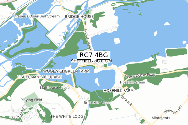 RG7 4BG map - small scale - OS Open Zoomstack (Ordnance Survey)