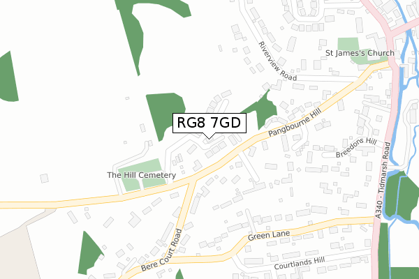 RG8 7GD map - large scale - OS Open Zoomstack (Ordnance Survey)