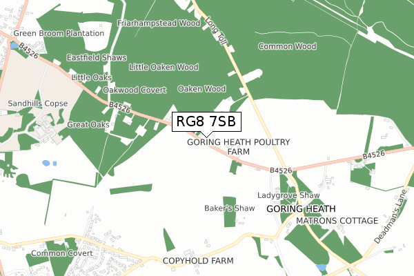 RG8 7SB map - small scale - OS Open Zoomstack (Ordnance Survey)