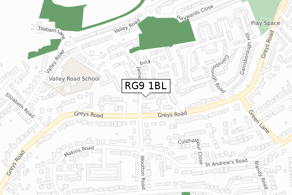 RG9 1BL map - large scale - OS Open Zoomstack (Ordnance Survey)