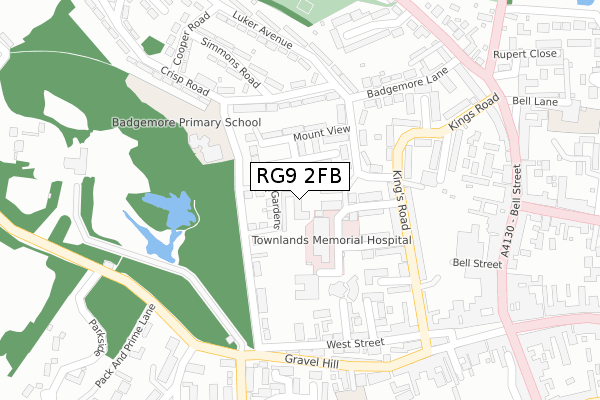 RG9 2FB map - large scale - OS Open Zoomstack (Ordnance Survey)