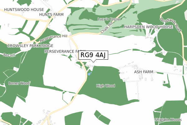 RG9 4AJ map - small scale - OS Open Zoomstack (Ordnance Survey)