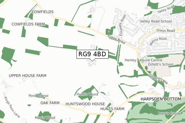 RG9 4BD map - small scale - OS Open Zoomstack (Ordnance Survey)