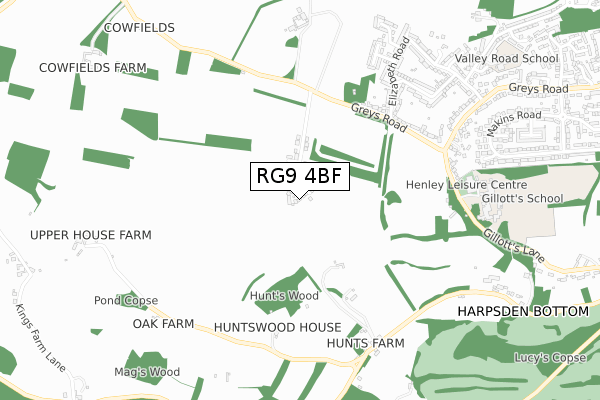 RG9 4BF map - small scale - OS Open Zoomstack (Ordnance Survey)